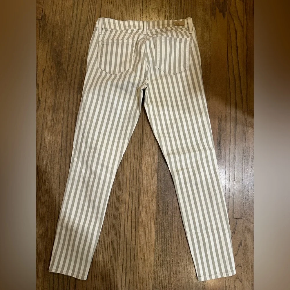 Paige Jeans-Verdugo Ankle-Desert Khaki Stripes-Size 28 - Picture 3 of 10